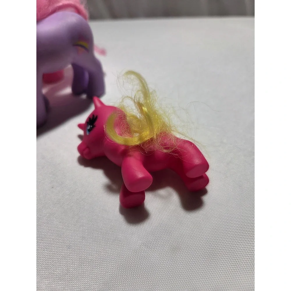 Vntg My Little Pony  Unicorn Figures‎ Set of 3 Pink Purple Teal Hair Toys